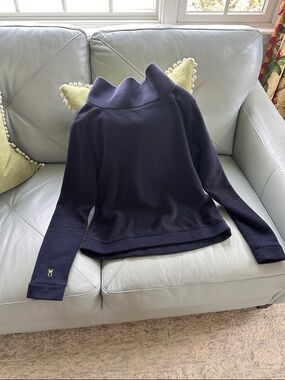 Dudley Stephens Navy Park Slope Vello Turtleneck Fleece